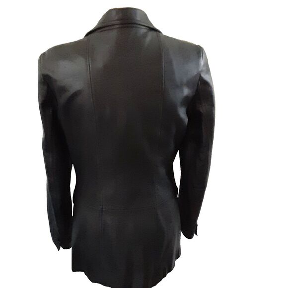 Vintage Rampage fitted black leather jacket fits size S/M Y2K fully lined - Picture 5 of 5